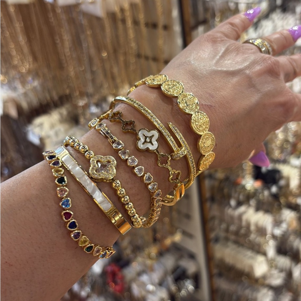 Elegant Gold and Silver Bracelet Set